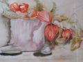 Théière aux physalis - Aquarelles