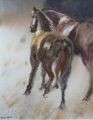 la jument de Michao et son petit poulain..... - Chevaux (huiles et aquarelles)
